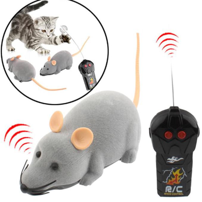 Mini Mice Prank Toy with Remote Control - Gray