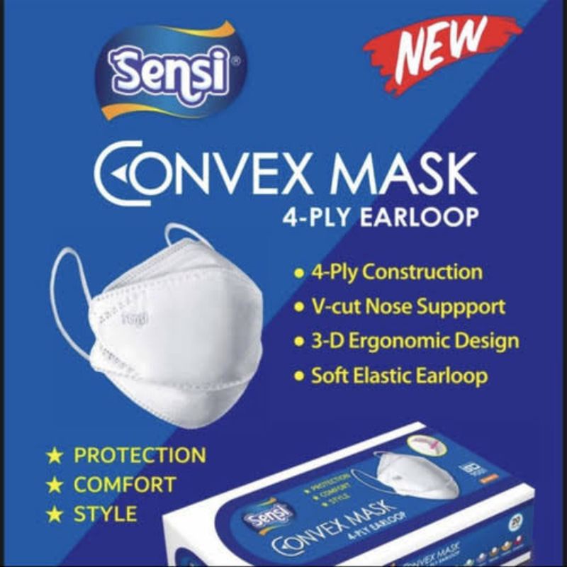 Sensi convex white 4 ply earloop