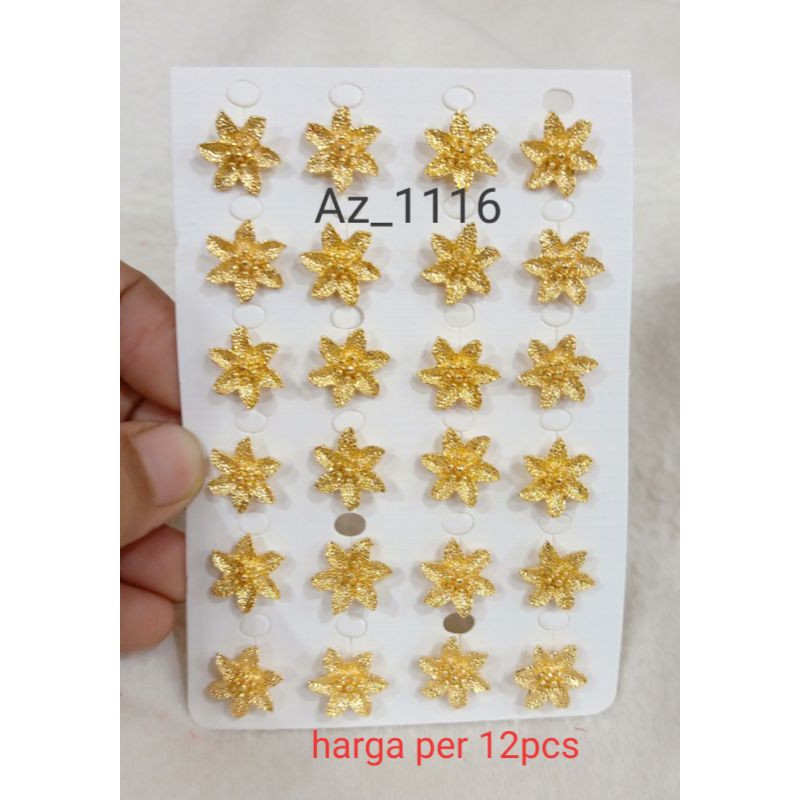 Anting bunga gold.harga per 12pcs