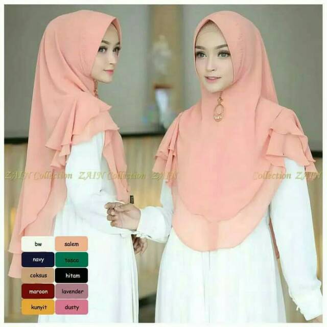 Jilbab Khimar Risa 2 Layer Vanilla Hijab