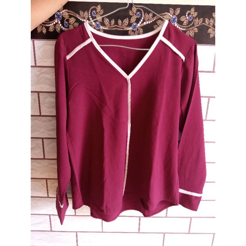 Blouse Maroon / baju atasan