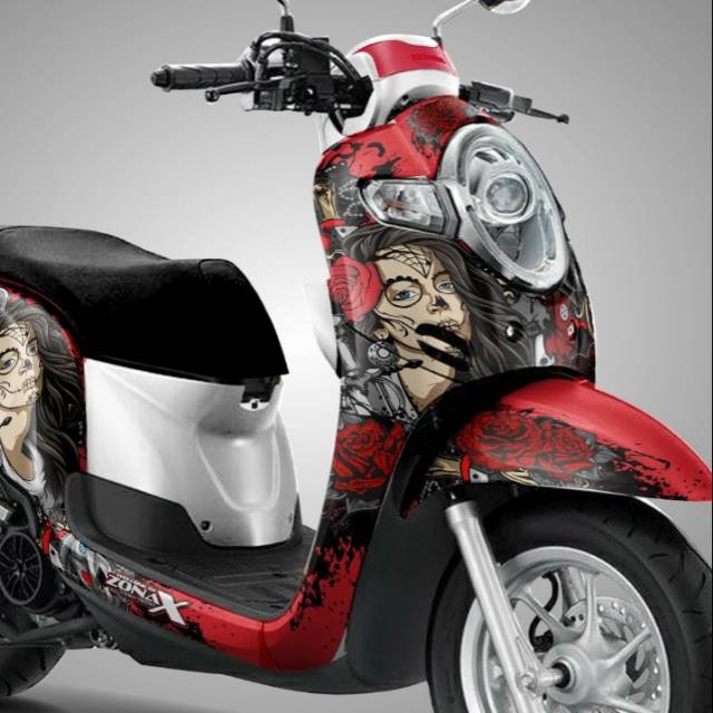 Decal custom all new scoopy ladyrose