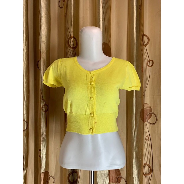CROP YELLOW RAJUT