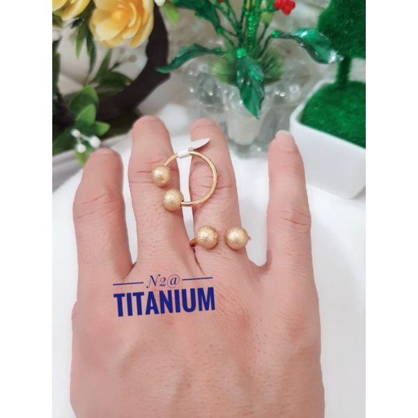 set perhiasan cincin titanium