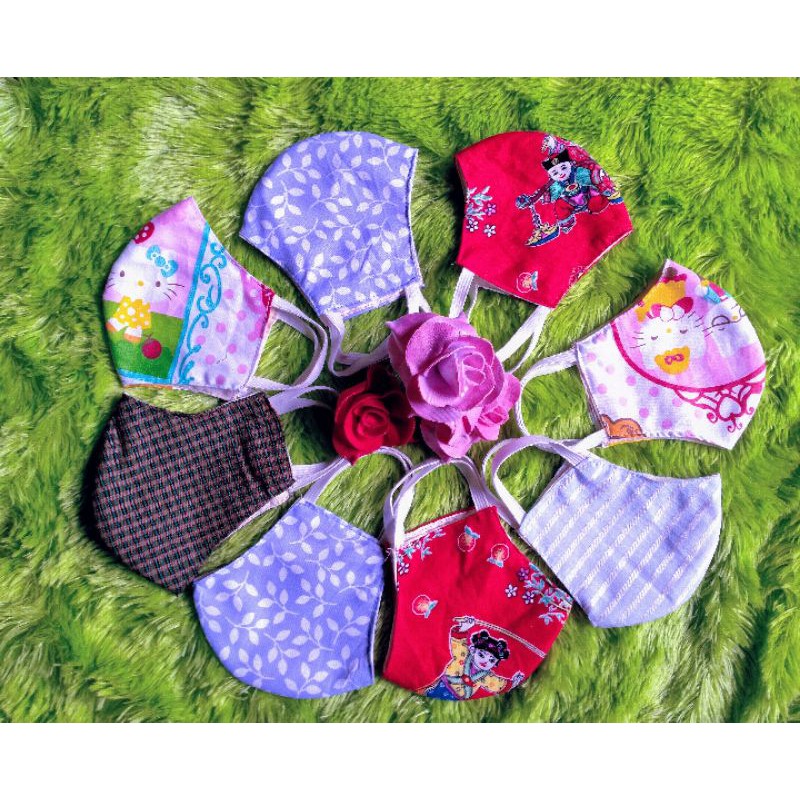 masker anak 2 ply katun