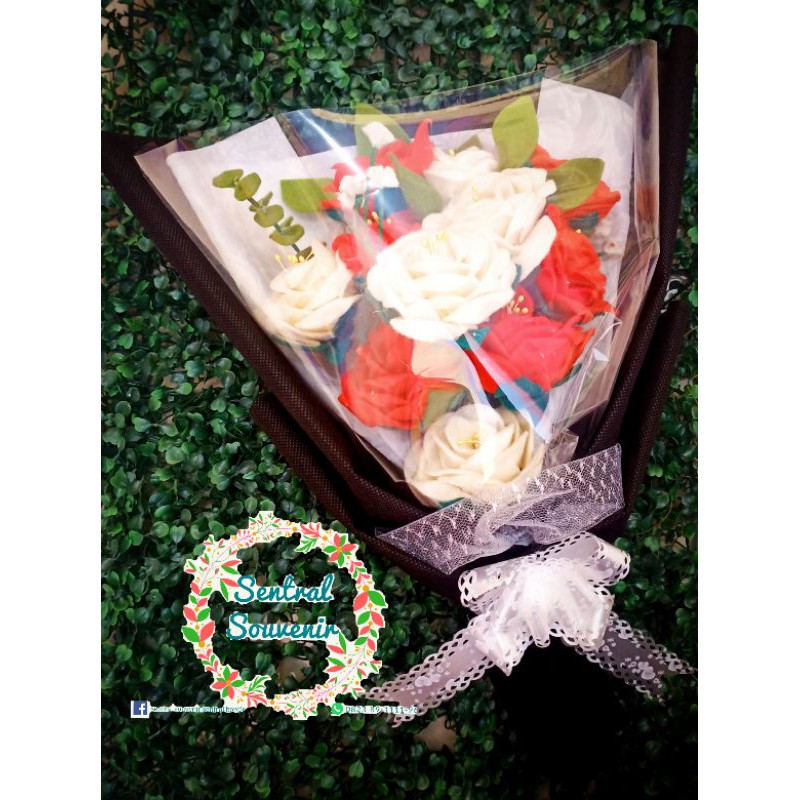 buket bunga flanel mix 2 warna