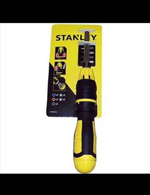 Obeng multi 10pcs Multi Bits Ratcheting S/Driver Set stanley STHT68010