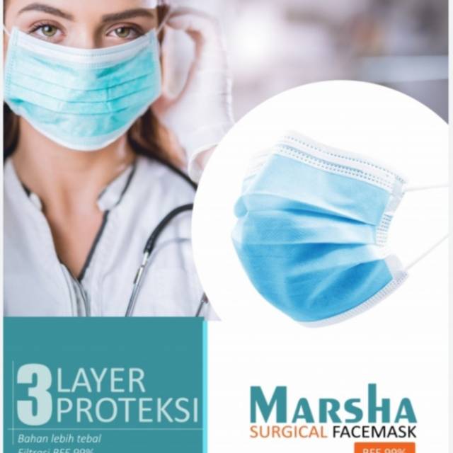 Masker Medis/Bedah MARSHA Earloop/Karet