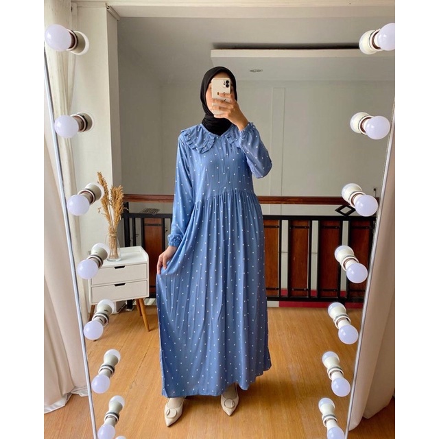 midi dress polka