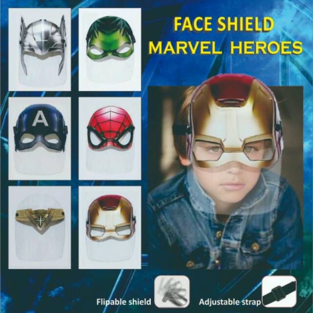 Face shield lucu karakter heroes