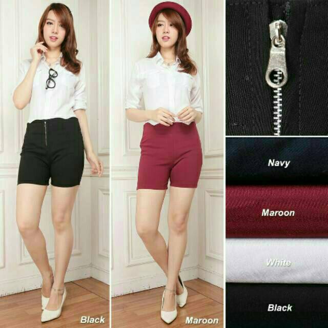 CELANA PENDEK ZIPPER DEPAN