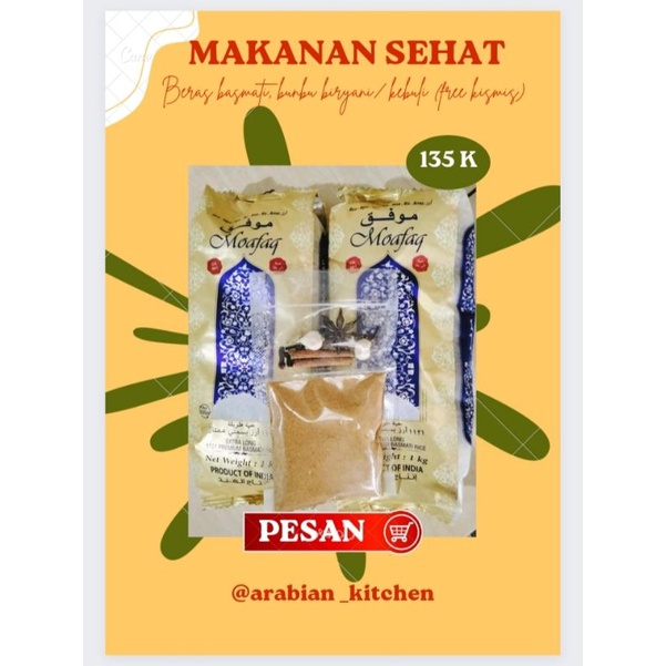 Beras basmati, bumbu dan kismis