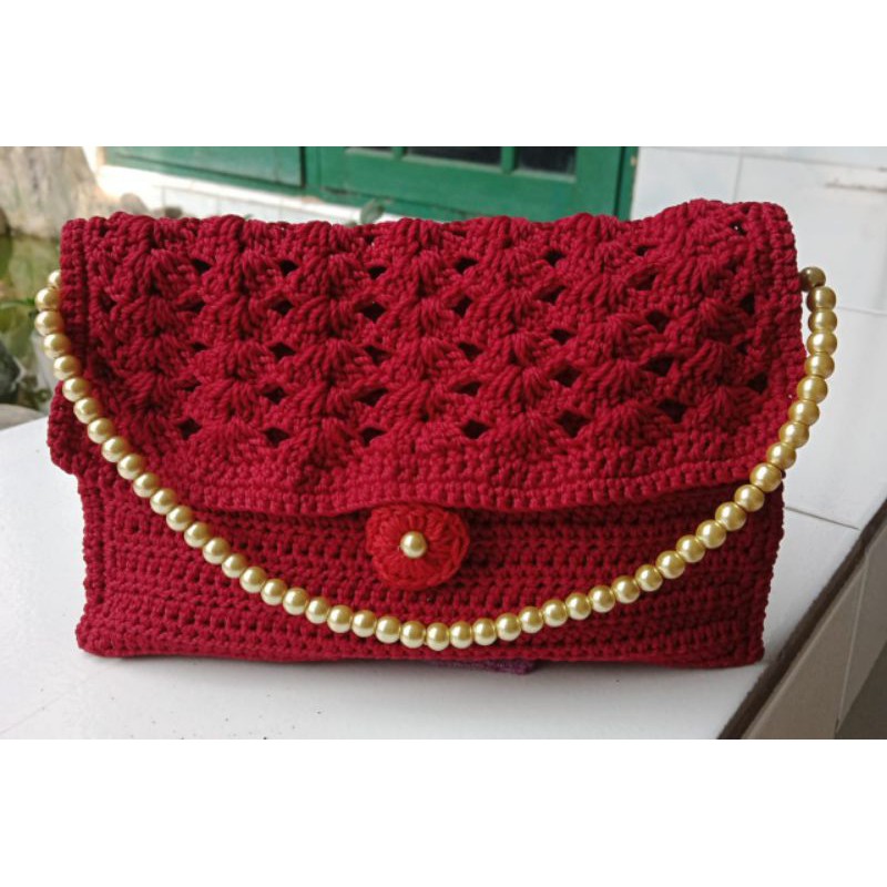 tas rajut mutiara
