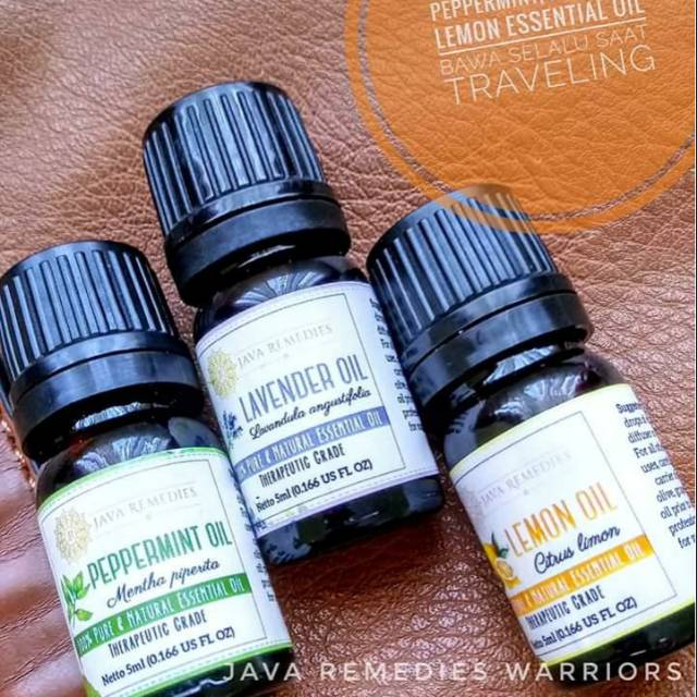 Paket 100rb : Pepermint, Lavender, Lemon Oil Java Remedies