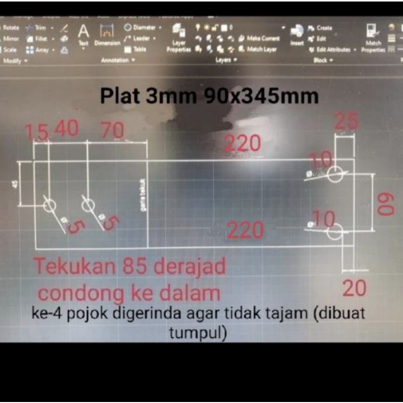 Besi Plat Custom 3mm
