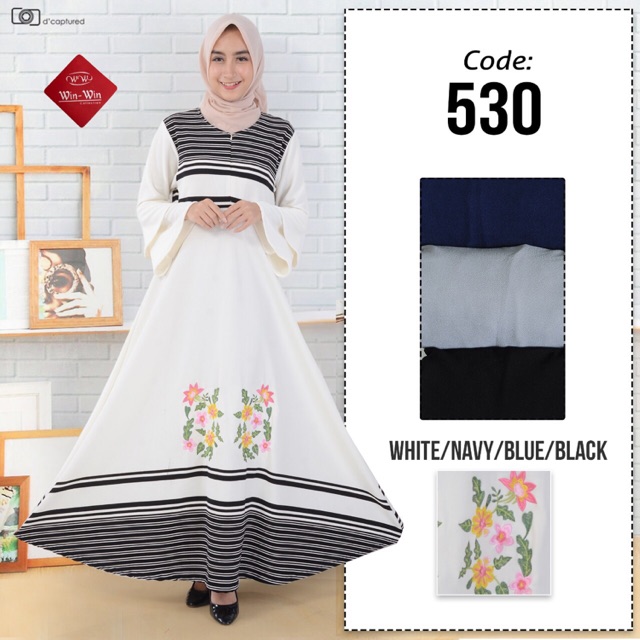Gamis Salur Bordir Bunga