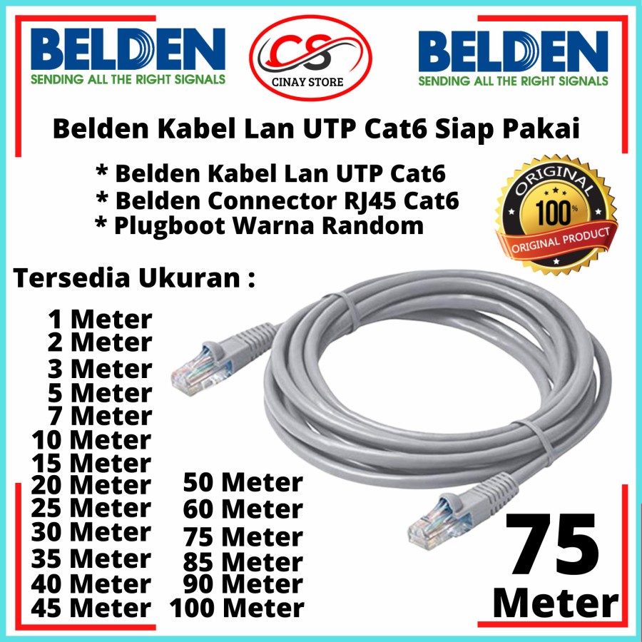 Kabel Belden CAT6 UTP 75 Meter ORIGINAL