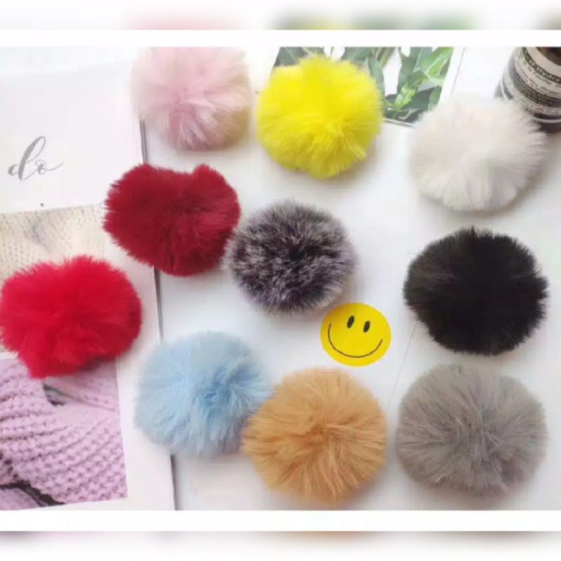 POP SOCKET WARNA 3D POMPOM POPSOCKET BULU AKSESORIS HP