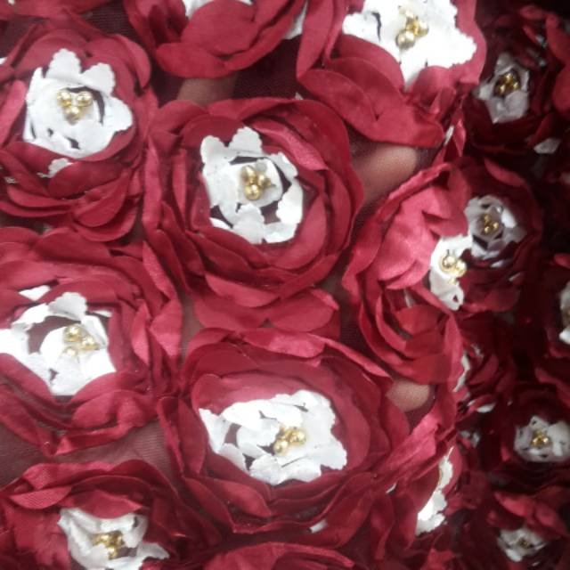 KAIN/BAHAN TULLE BUNGA ROSE