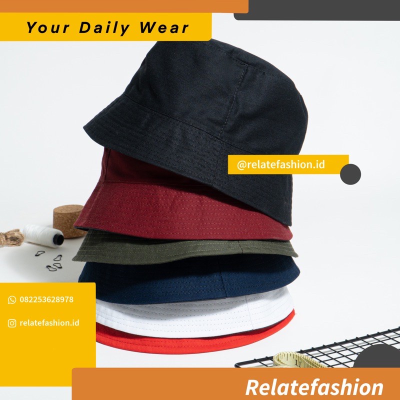 Topi Bucket Hat Basic Premium Berkualitas
