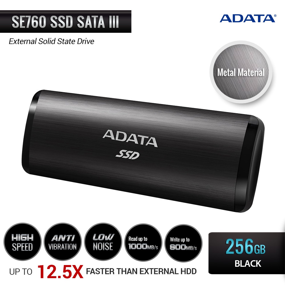 ADATA SE760 SSD Eksternal USB3.2 Gen2 Type-C - 256GB