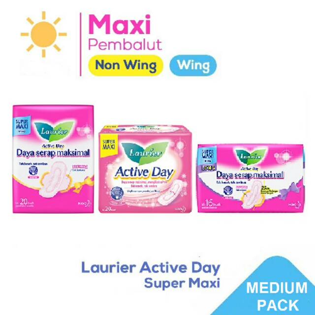 Laurier Active Day Super Maxi / Xtra Maxi Wing (Medium Pack)