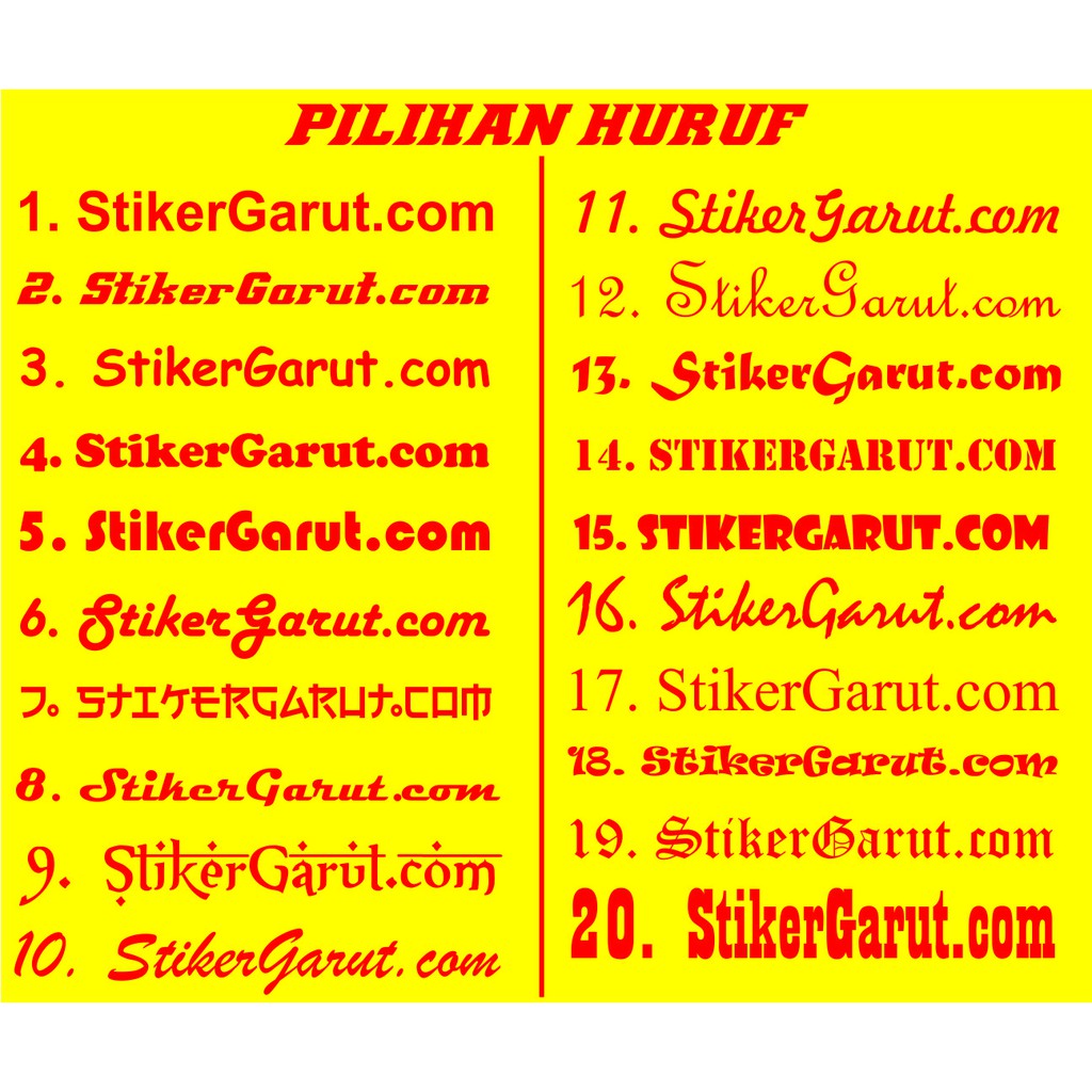Sticker Nama