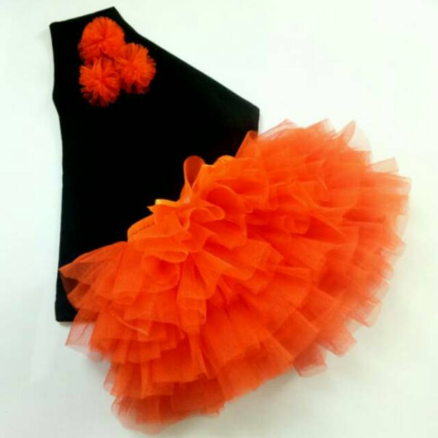 setelan tutu orange