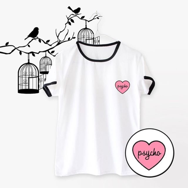 Psycho heart ringer tee