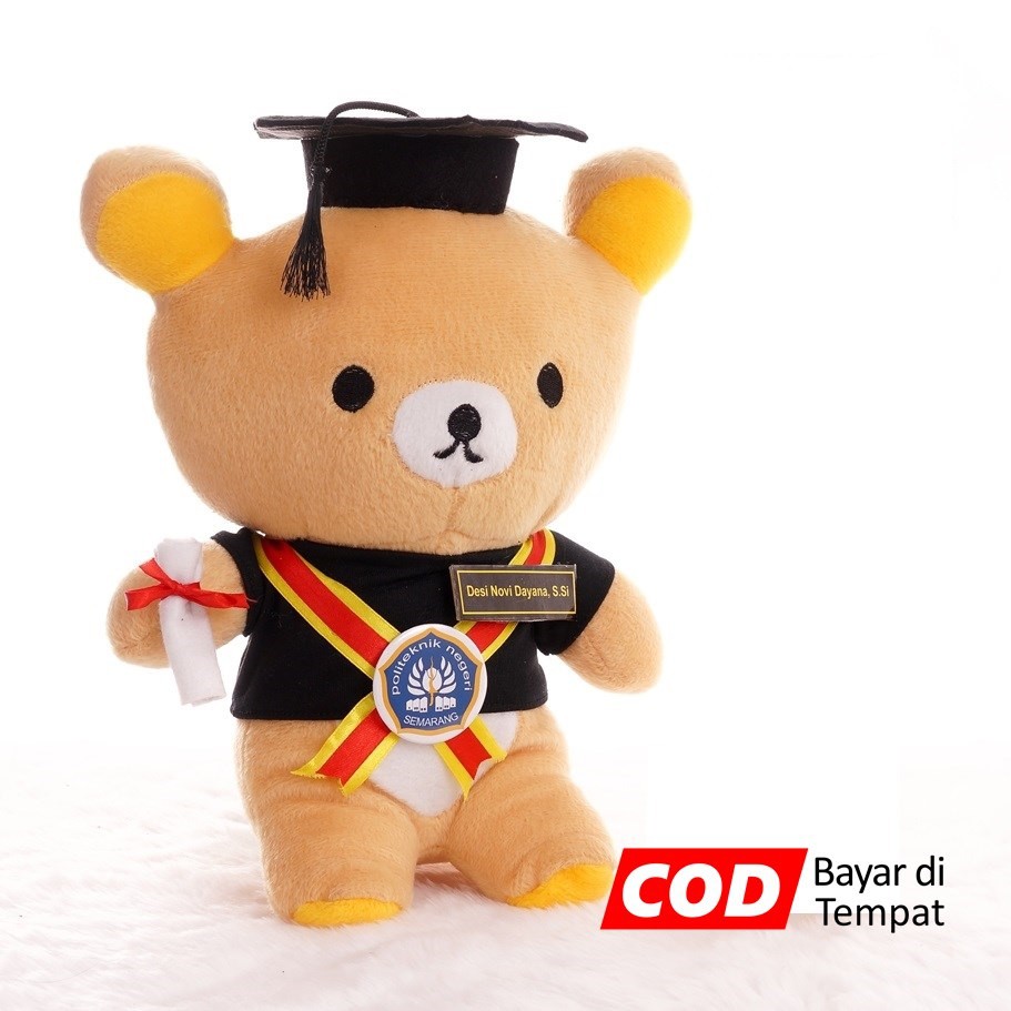 Boneka Wisuda Rilakkuma Mocca