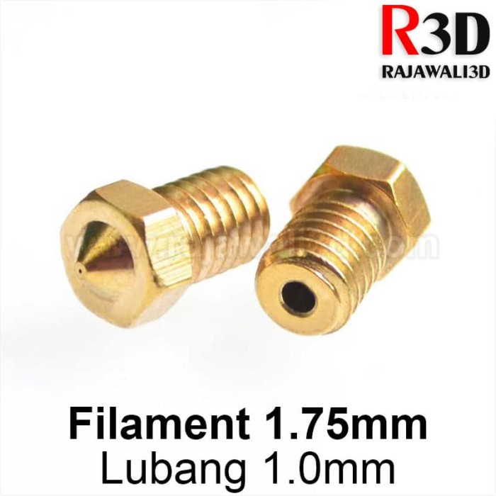 3D Printer Nozzle E3D M6 lubang 1.0 filament 1.75mm