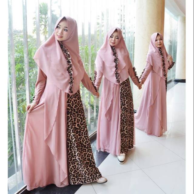 Gamis ceruty leopard