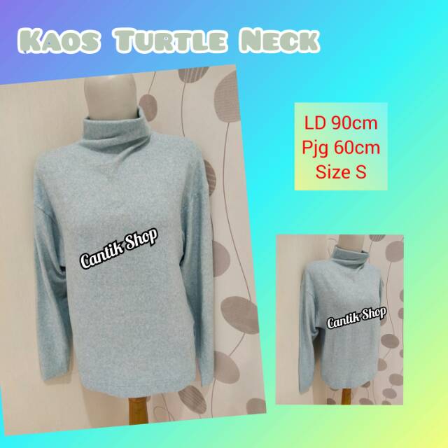 Kaos Turtle Neck Hijau Muda