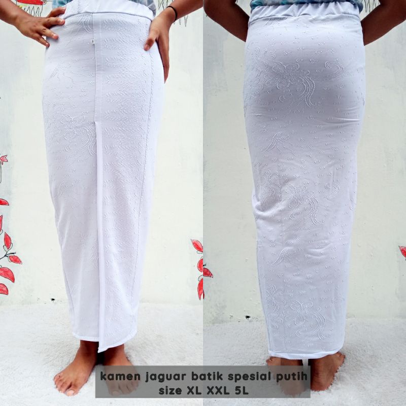 rok / kamen jaguar batik putih