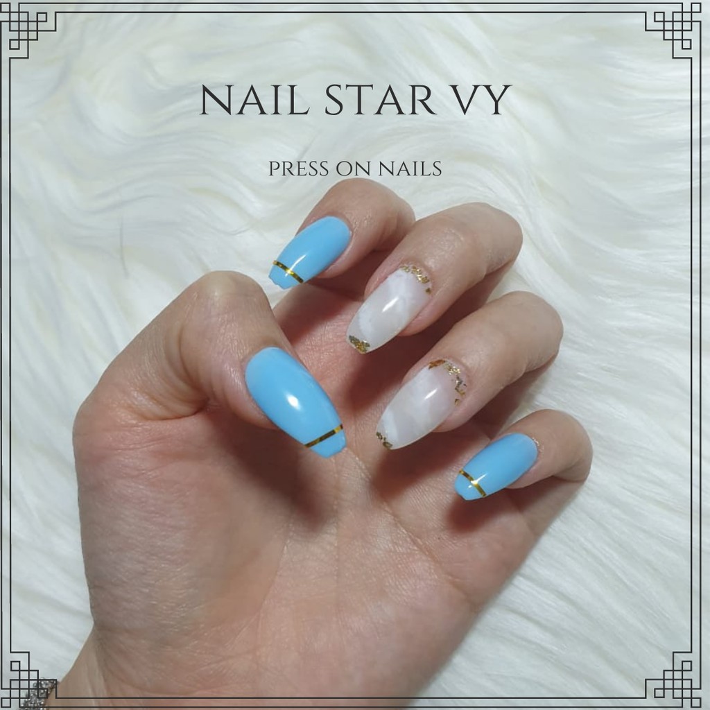Custom kuku palsu Silver blue