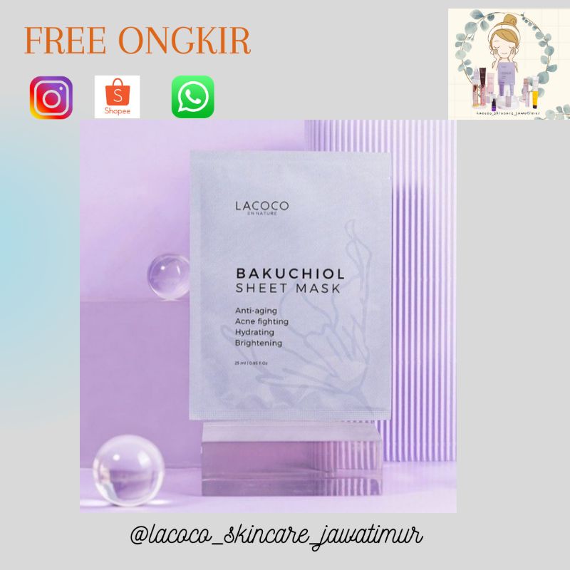 LACOCO MASK 2%BAKUCHIOL Free ongkir (COD)