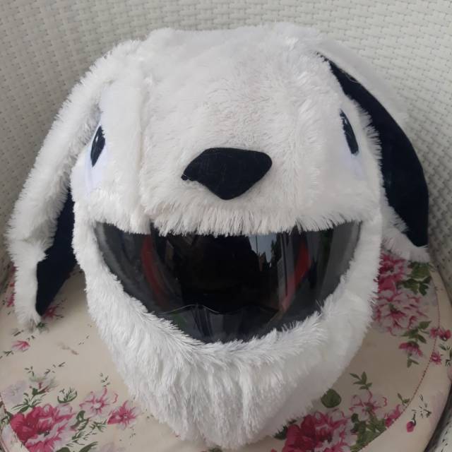 cover helm stich putih