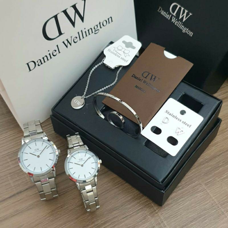 ✔️COD JAM TANGAN DW COUPLE SET LENGKAP