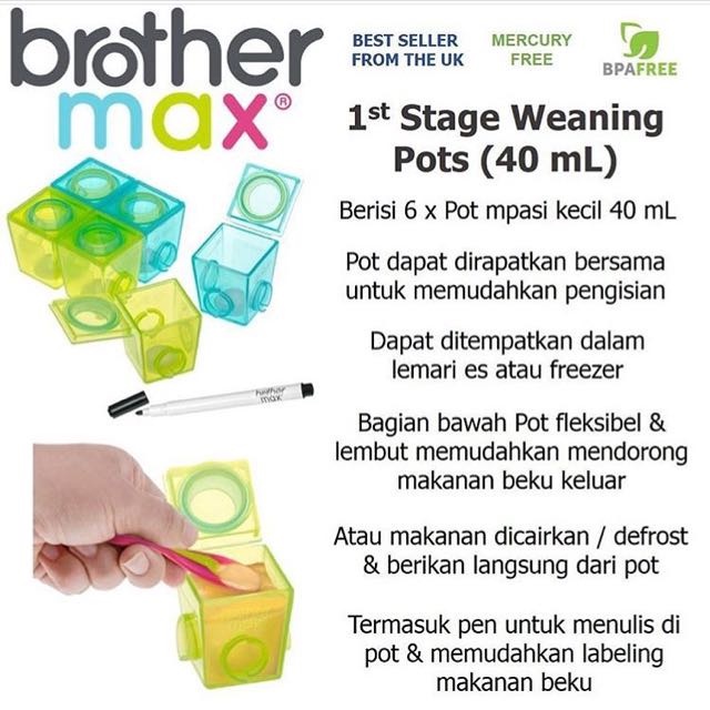 BROTHERMAX WEANING POTS SMALL