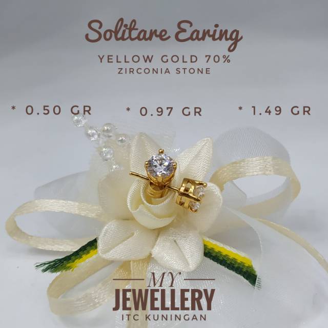 Anting emas solitare