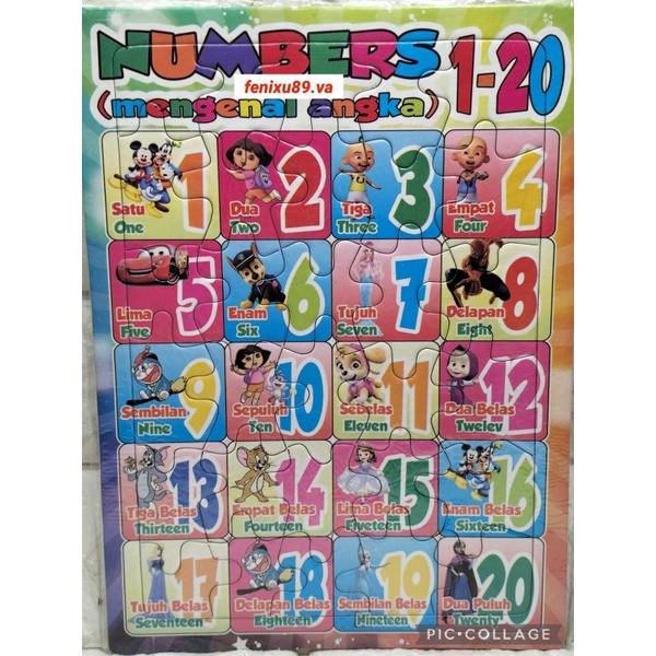 Puzzle Puzle Number 25cmx18cm