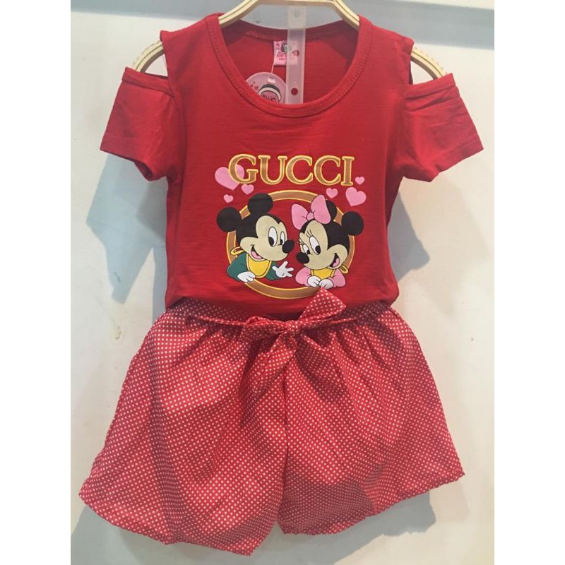 New setelan celana motif model GUCCI