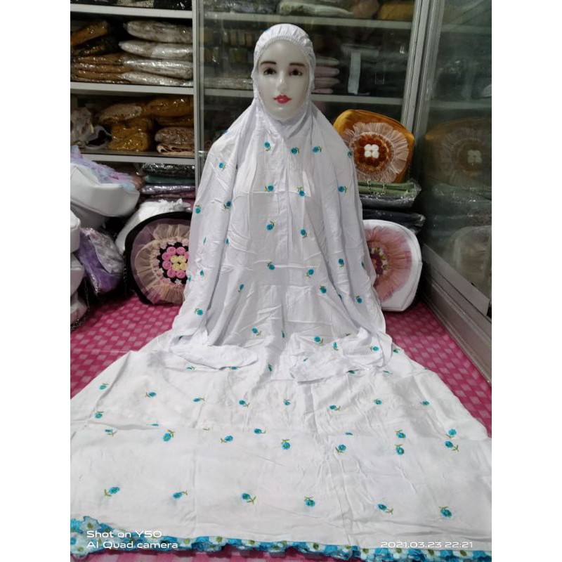 mukena terusan dewasa seribu bunga
