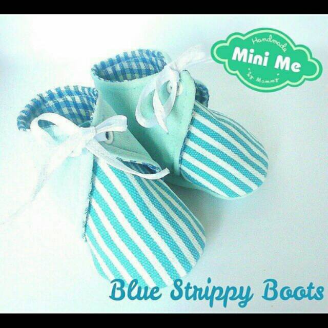 Blue strippy boots