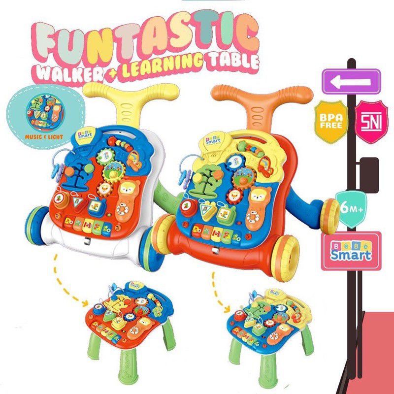 Bebe Smart Funtastic Walker + Learning Table/ Pushwalker Baby Walker