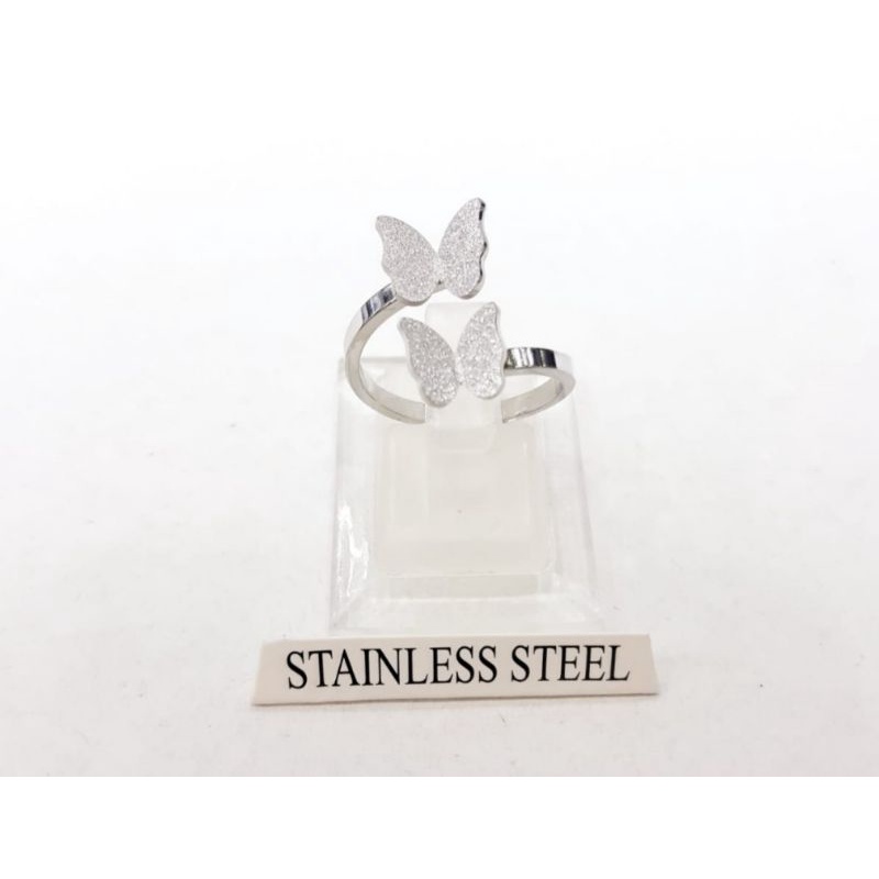Cincin Titanium Butterfly Silver