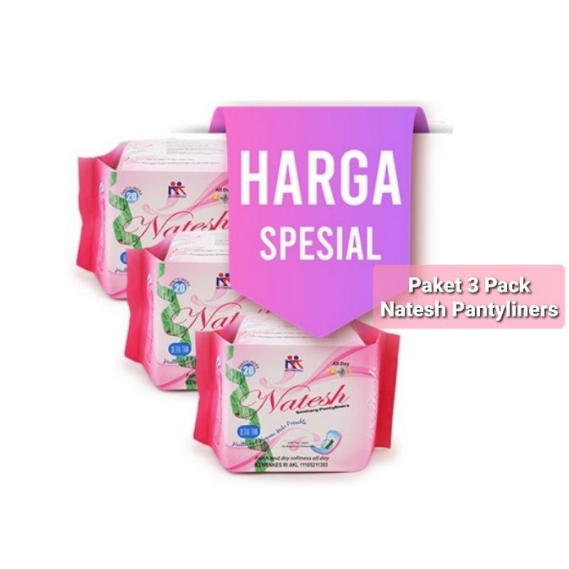 PAKET HEMAT 3 PACK NATESH PANTYLINERS
