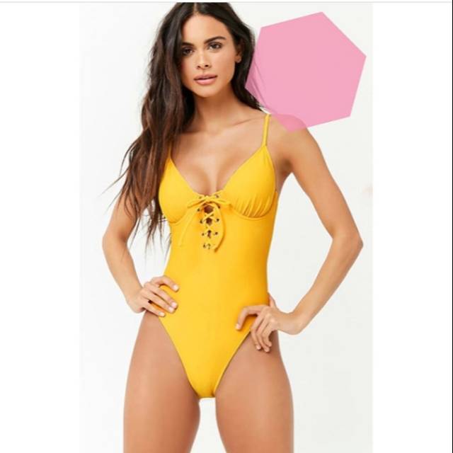 Yellow full swimsuit