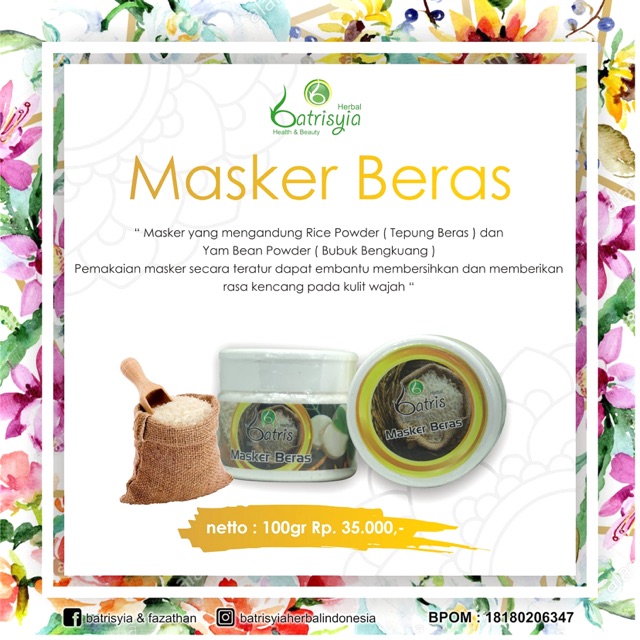 Batrisyia Masker Beras Bubuk