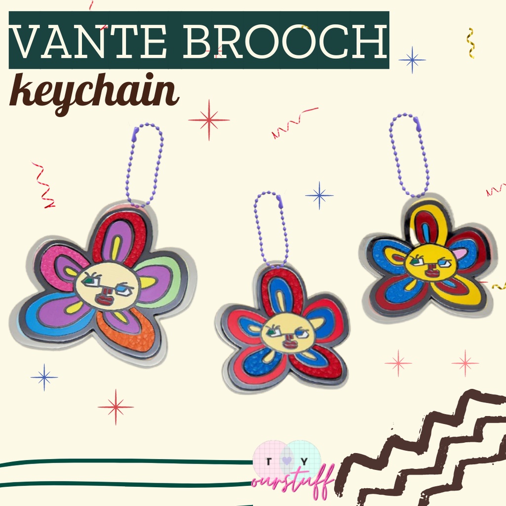 "Vante Brooch Keychain" Inspired merch by V